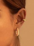 Pendientes con Clips para las orejas chapados en cobre en forma de C, estilo Simple, a la moda, 1 par