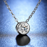 Collar con colgante de diamantes de imitación con incrustaciones de cobre blanco geométrico brillante