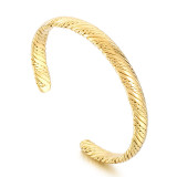 Pulseras plateadas oro simples del puño del acero inoxidable 18K del color sólido de Streetwear del estilo a granel