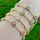 Pulseras de circón con incrustaciones de cobre y flores dulces