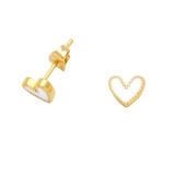 Pendientes chapados en cobre con forma de corazón a la moda, 1 par