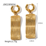 Collar de pendientes chapado en oro de 18 quilates con revestimiento de acero inoxidable rectangular de estilo simple