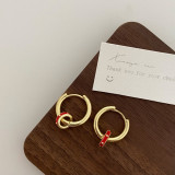 Collar de pendientes chapado en oro con revestimiento de cobre redondo de estilo simple