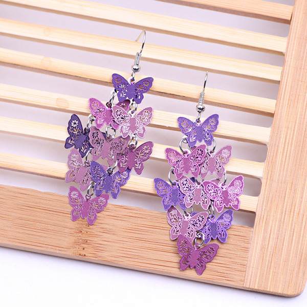 Pendientes colgantes de mariposa con barniz para estufa, cobre, estilo Simple, 1 par