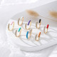 Anillos abiertos de diamantes de imitación con incrustaciones de esmalte de cobre geométrico de estilo coreano de estilo simple