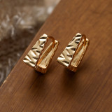 1 par de pendientes chapados en oro de 18 quilates de cobre chapado geométrico de estilo simple de estilo vintage