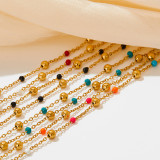 Collar Chapado En Acero Inoxidable Con Rombos De Moda