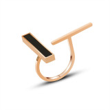 Anillo De Acero De Titanio Irregular De Moda