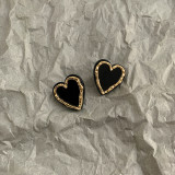 1 par de aretes de cobre con forma de corazón dulce