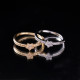 Anillos de Zircon chapados en oro de cobre de estrella de estilo simple informal a granel