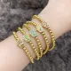 Pulseras chapadas en oro de 18 quilates con incrustaciones de cobre y ojo de Fátima novedosas de hip-hop