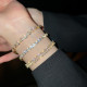 Pulseras De Circón Con Incrustaciones De Cobre Geométricas De Moda 1 Pieza