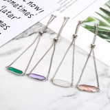 Pulseras de vidrio con incrustaciones de cobre ovaladas Commute