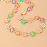 Collar de esmalte de cobre con flores bohemias