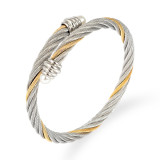 Brazalete de acero inoxidable con bloques de color de estilo simple a granel