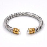 Brazalete De Acero Inoxidable De Color Sólido De Moda 1 Pieza
