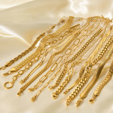 Pulseras chapadas en oro con revestimiento de acero inoxidable geométrico de estilo moderno