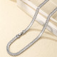 Collar chapado en oro blanco con circonita y incrustaciones de cobre rectangular brillante