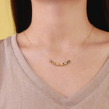Collar de cobre con forma de corazón elegante con incrustaciones de circonio Collares de cobre