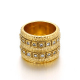 Joyería ancha del anillo del diamante del color del choque geométrico de la moda al por mayor
