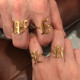 Anillos de acero inoxidable con letras retro 1 pieza
