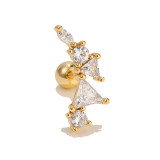 Pendientes Pendientes De Circón Con Incrustaciones De Cobre Flor De Moda 1 Pieza