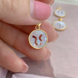 Encantos chapados en oro de 18K de Shell con incrustaciones de cobre de constelación de estilo simple