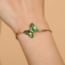 Casual Mariposa Cobre Cordón Rhinestones Pulseras 1 Pieza