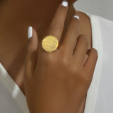 Anillos abiertos chapados en oro simple punky básico del chapado en cobre de la moneda del estilo 18K