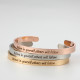 Brazalete de acero inoxidable con letras de moda Pulseras de acero inoxidable