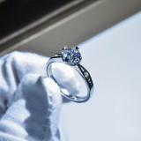 Anillos de diamantes artificiales con incrustaciones de cobre redondos de moda 1 pieza