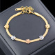 Pulseras de acero y titanio con flores de moda, 1 pieza