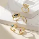 Anillo abierto chapado en oro con incrustaciones de cobre y ojo de diablo de estilo simple e informal