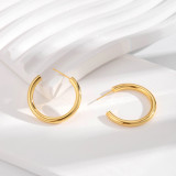 1 par de aretes de cobre en forma de C estilo simple estilo francés