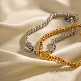 Pulseras chapadas en oro con revestimiento de acero inoxidable en forma de corazón de estilo clásico