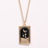1 pieza de collar con colgante de diamantes de imitación con incrustaciones de esmalte de cobre en forma de corazón a la moda