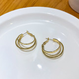 Pendientes De Chapado En Cobre Geométricos De Moda, 1 Par