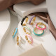 Anillos abiertos de esmalte de cobre con forma de corazón de estilo simple para dama