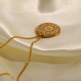 Collar con colgante chapado en oro de 18 quilates con incrustaciones de cobre y constelación de ropa de calle de estilo sencillo