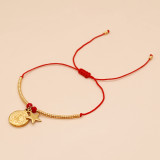 Pulseras de cuentas de cobre con ojo de pentagrama de estilo simple