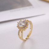 Anillo de apertura con estilo japonés y coreano Estilo Ins personalizado Diamante Anillo simple y ajustable Anillo vintage Anillo de dedo meñique de nicho