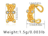 1 par de elegantes pendientes chapados en oro de 18 quilates con incrustaciones de circonita de cobre y chapado en mariposa