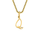 Collar con colgante chapado en oro de acero inoxidable con letras de estilo simple