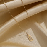 Collar chapado en oro de 14 quilates con incrustaciones de cobre ovalado de estilo vintage