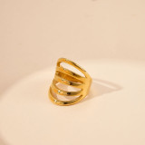 El viaje diario al por mayor del estilo moderno alinea los anillos plateados oro del chapado de acero inoxidable