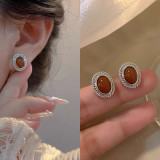 Pendientes de circonita con incrustaciones de perlas y cuentas de cobre con forma de corazón a la moda, 1 par