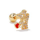 Pendientes Pendientes De Circón Con Incrustaciones De Cobre Flor De Moda 1 Pieza
