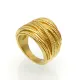 Anillos chapados en oro de 18 quilates con revestimiento de acero de titanio geométrico retro de Streetwear