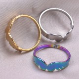 Anillos chapados en oro con revestimiento de acero inoxidable de color sólido de estilo simple