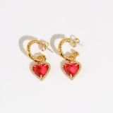 Pendientes de mujer Estilo europeo y americano Personalidad Gotas para los oídos en forma de corazón Adorno de moda Ins transfronterizo Pendientes de corazón de amor negro